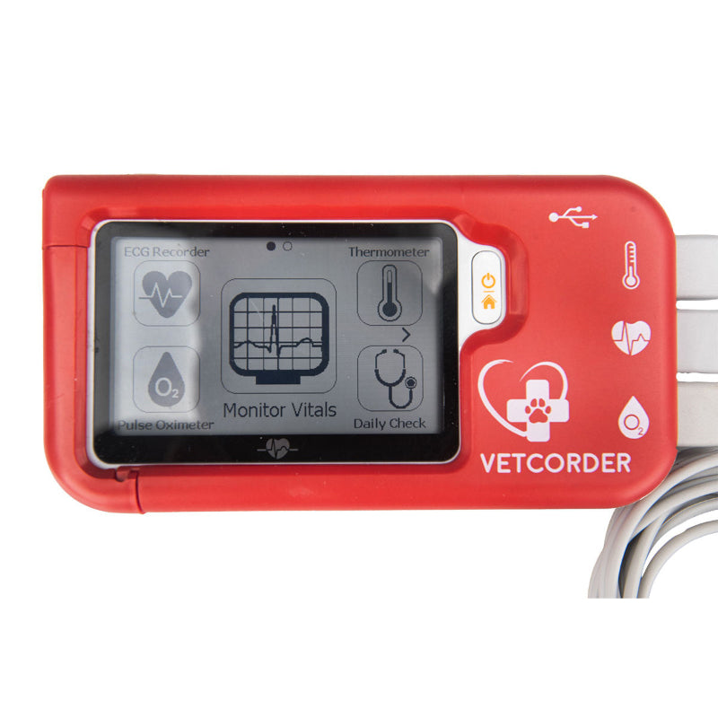 Vetcorder™ Pro Portable Patient Monitor with Temperature Cable Bundle - Veterinary Monitoring