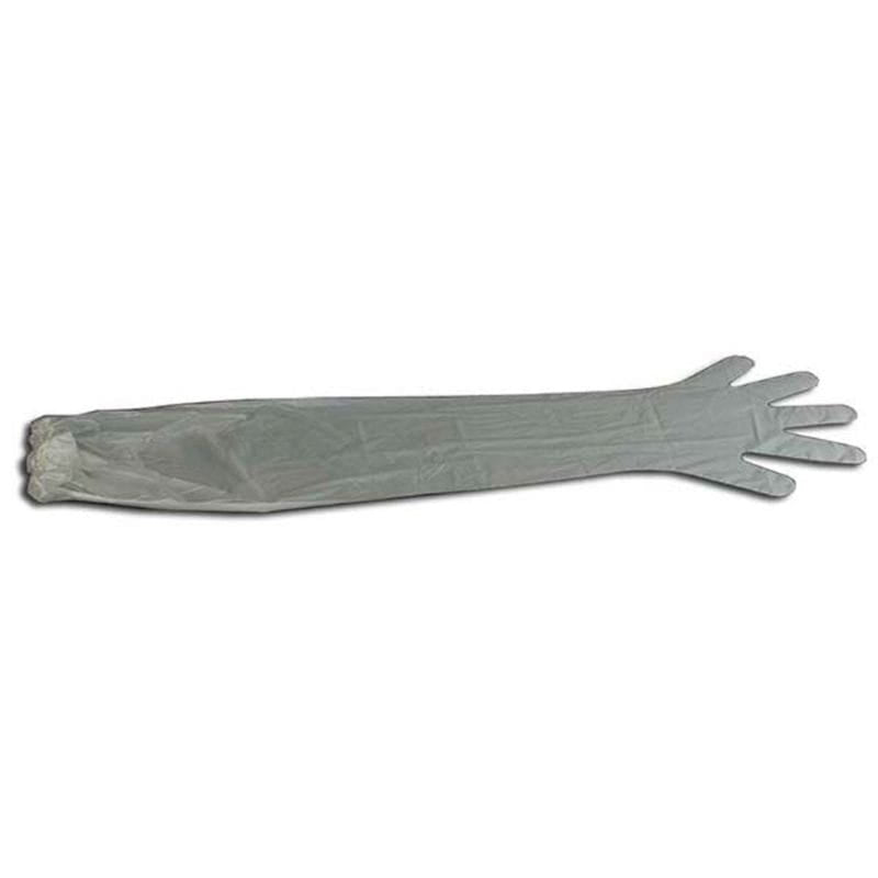 Gray rubber glove on a white background