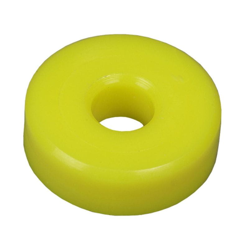 Yellow rubber donut on a white background