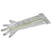 Plastic gloves with a yellow stick on a white background