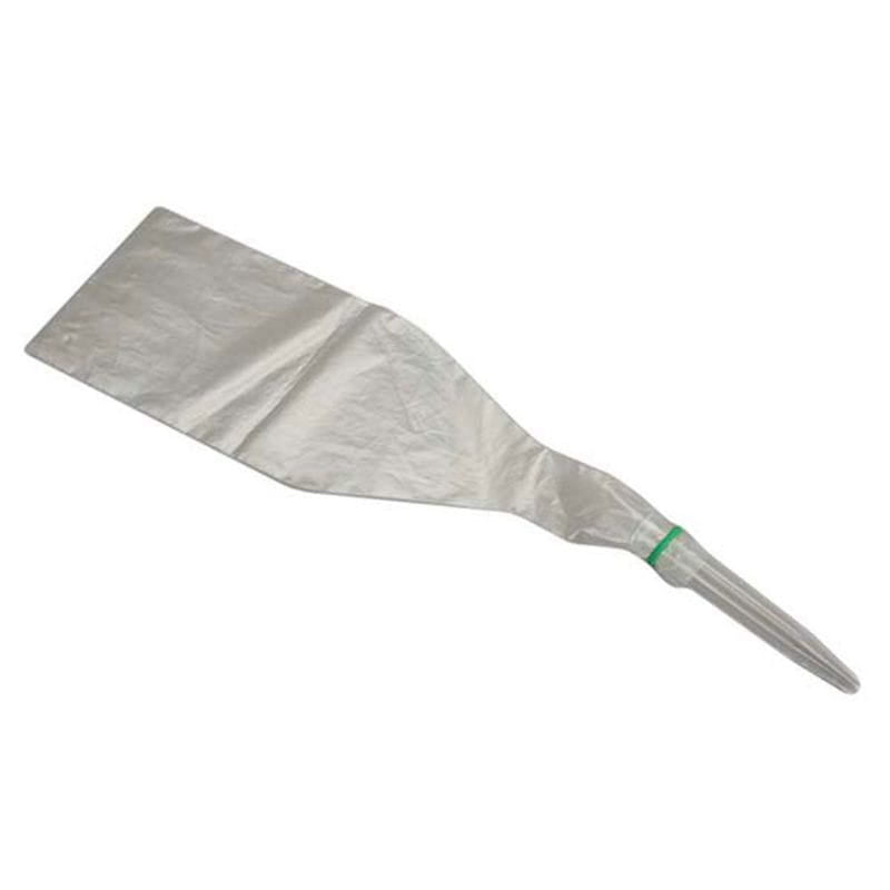 Plastic bag with metal ciindrical tip