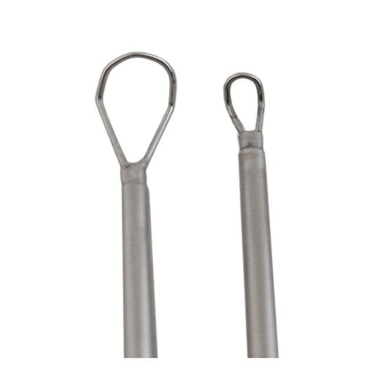 Two metal eye bolts on a white background