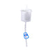 White plastic container with a blue clip on a white background