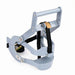Veterinary tool with black straps on white blackground