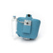 Blue Equine nebulizer device with a clear container on a white background