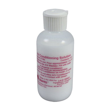 Small white bottle with a label on a white background
