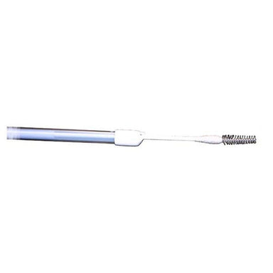 White dental tool with bristle head on a white background