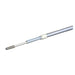 Metal rod with a white connector on a white background