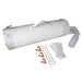 White inflatable pool float with accessories on a white background