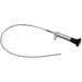 A flexible endoscope-style probe with a long thin black shaft, a silver metal handle body, and a black tip, shown on a plain white background.