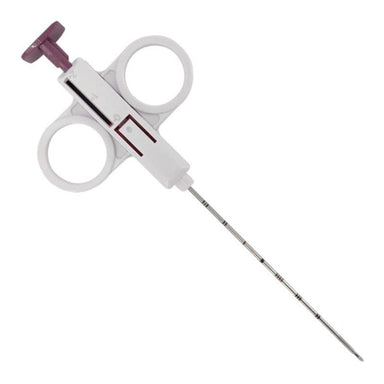 Medical tool with a needle on a white background