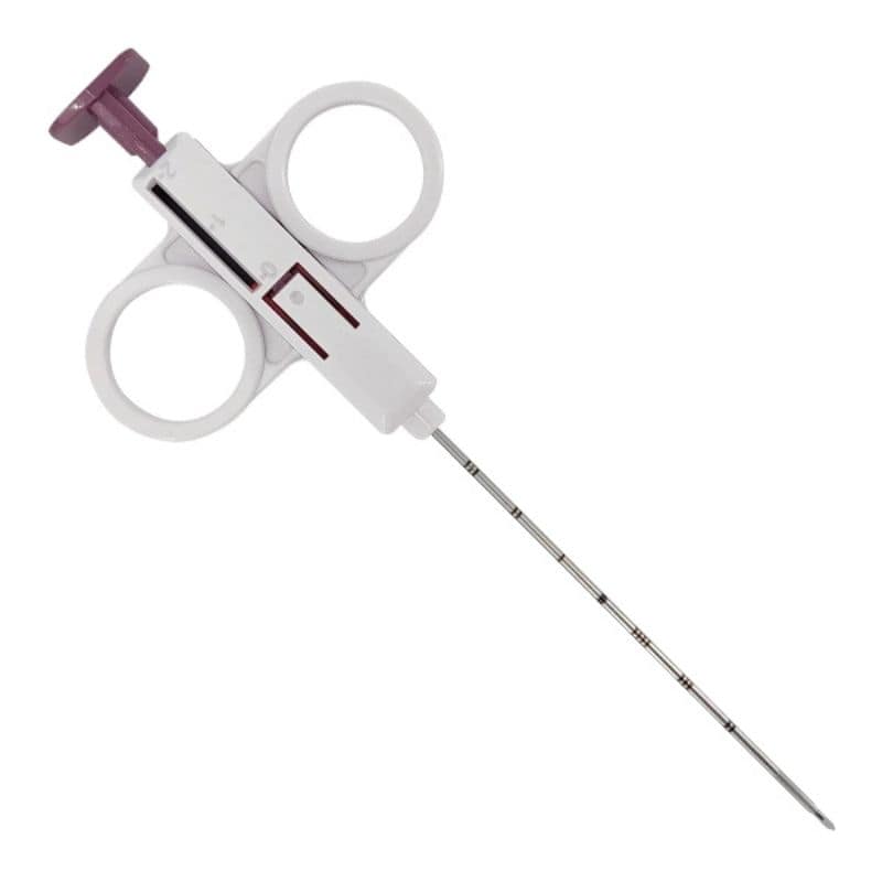 Medical tool with a needle on a white background