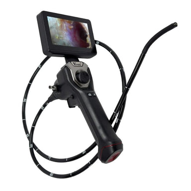 Endoscope with digital display on a white background
