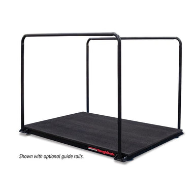 Black scale with tall guide rails on white background