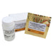 Sterile filter jar, box, and gold package with text on a white background