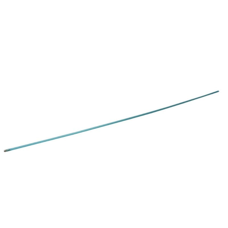Long thin blue rod on a white background
