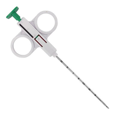 Medical tool with a needle on a white background