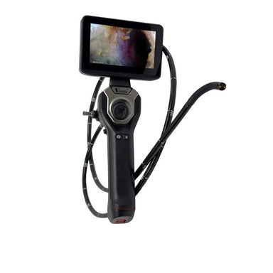 Endoscope with digital display on a white background