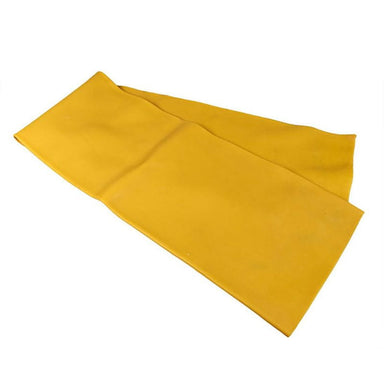 Yellow towel on a white background