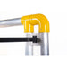 vitafloor vibration plate Metal ladder with yellow safety cover on a white background