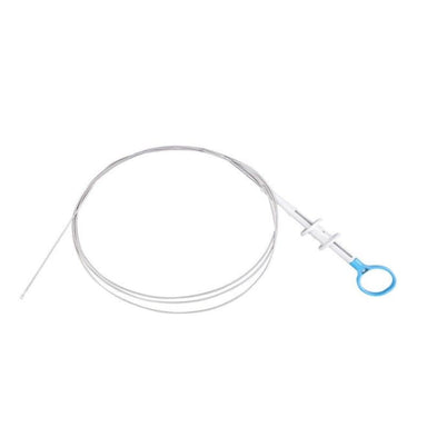 Medical device with a coiled cable on a white background