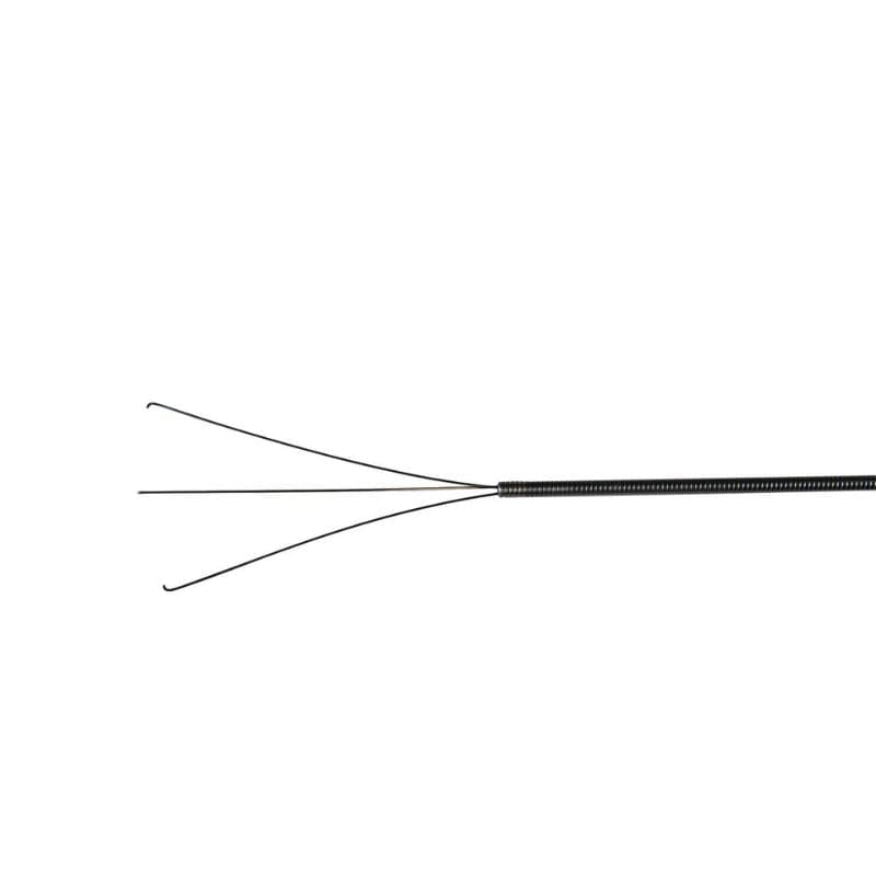 Black metal garden fork on a white background