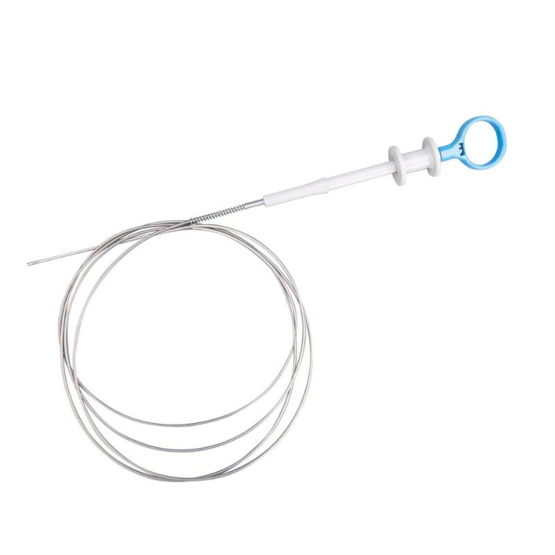 Medical device with a coiled cable on a white background