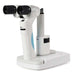 Medical device with binoculars and digital display on a white background