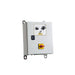 vitafloor vibration plate control panel with various buttons and a warning label on a white background