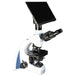 Microscope with a digital camera attachment on a white background