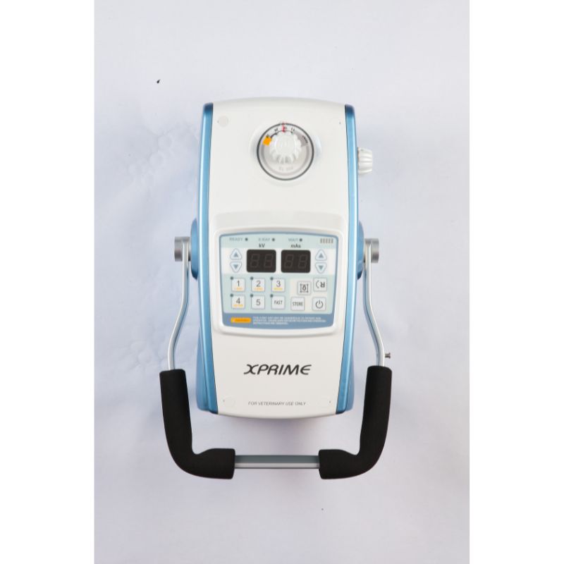 Medical device with digital display and control panel on a white background