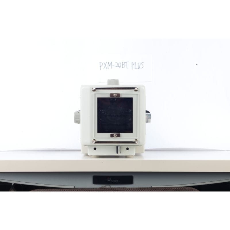 White electronic device with a screen on a white background