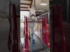 white horse on red q-line equine treadmill