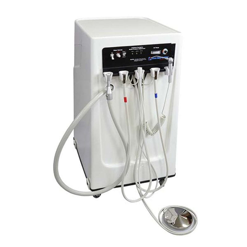 A white professional-grade beauty or spa machine with multiple flexible tubing attachments and a round metal sink basin, shown on a plain white background.