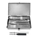 Stainless steel jewelry making kit with tools on a white background